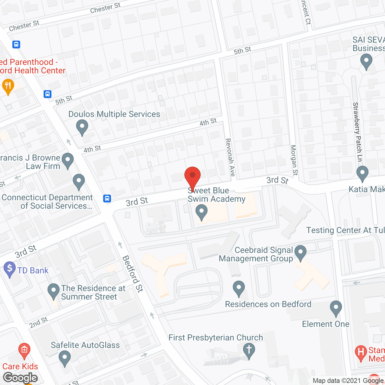Map of the neighborhood around Atria Stamford