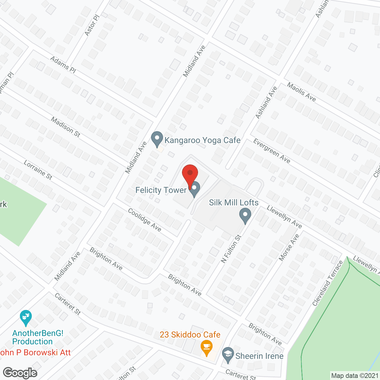 Map of the neighborhood around Bloomfield Senior Citizens