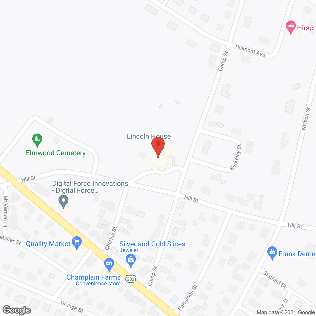 Map of the neighborhood around Lincoln House