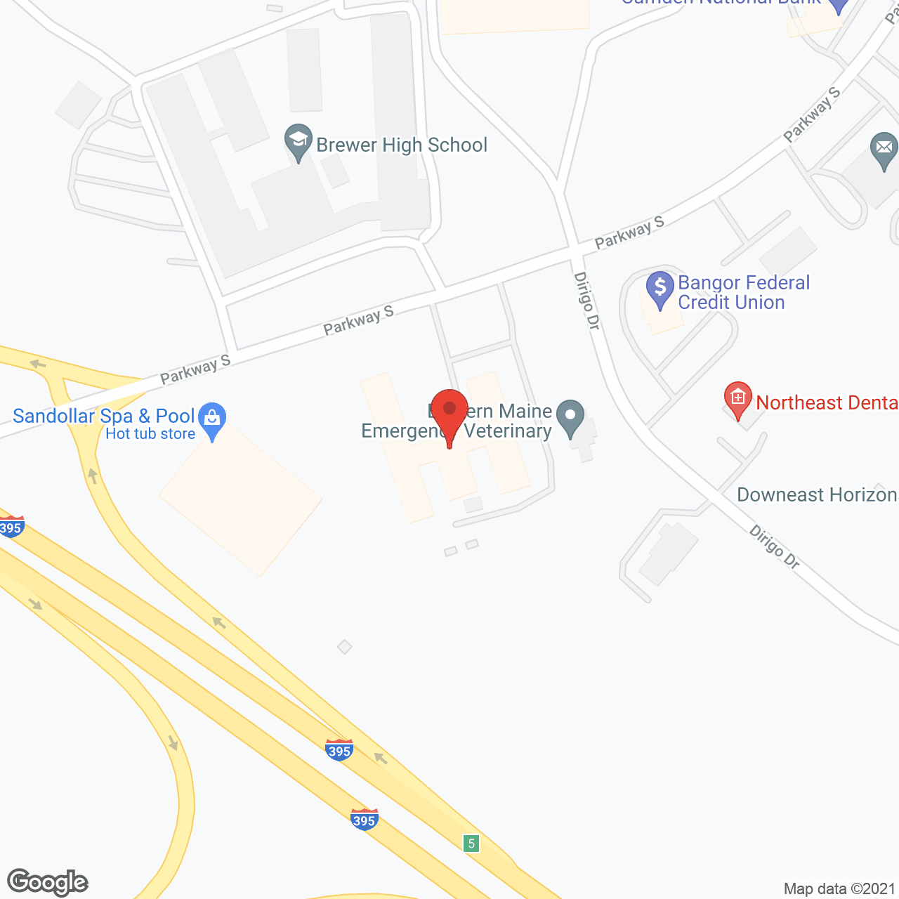 Map of the neighborhood around Brewer Rehab and  Living Center
