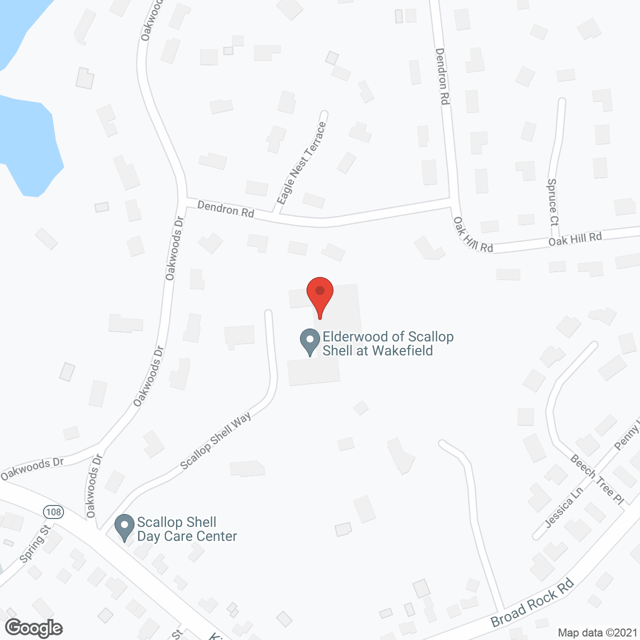 Map of the neighborhood around Elderwood of Scallop Shell at Wakefield