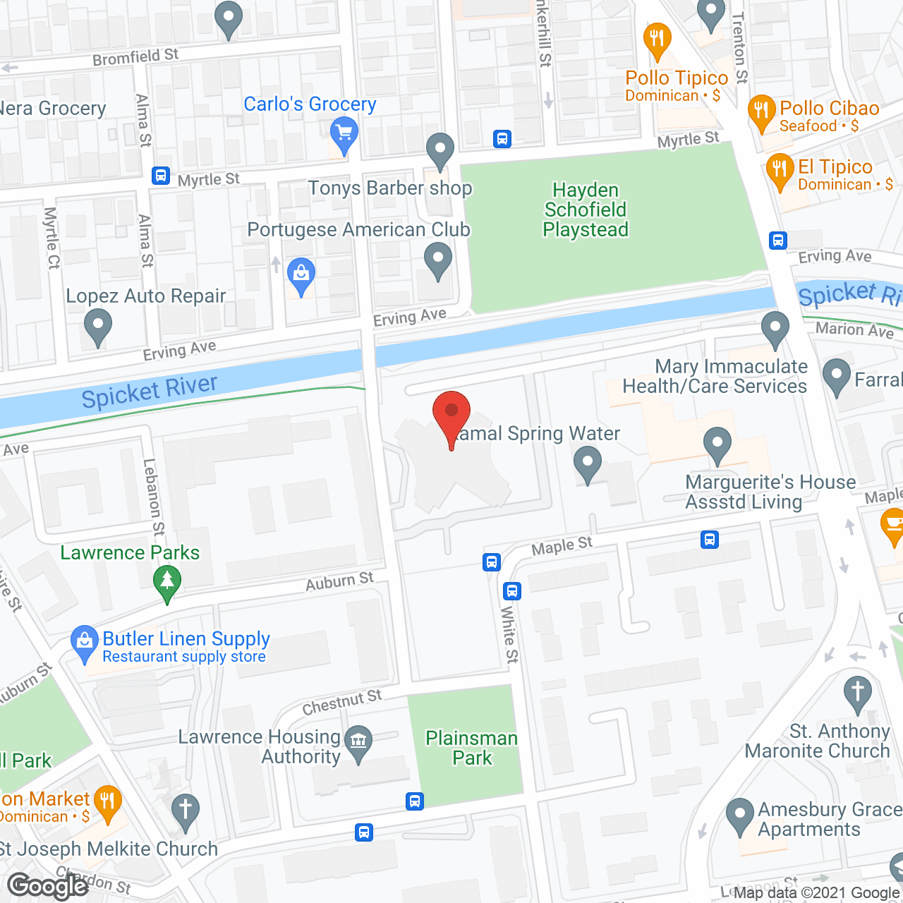 Map of the neighborhood around Mary Immaculate Health Care