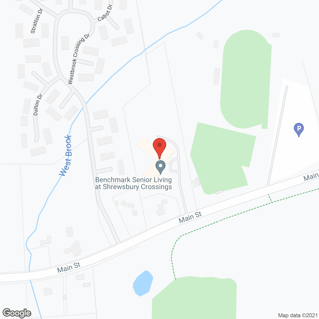 Map of the neighborhood around Benchmark Senior Living at Shrewsbury Crossings