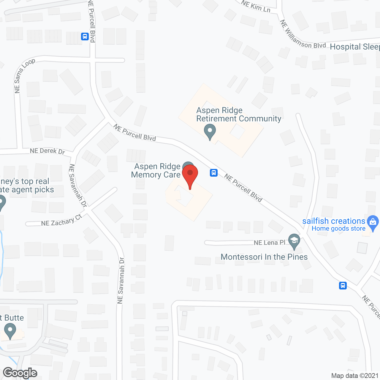 Map of the neighborhood around Aspen Ridge Retirement Residence