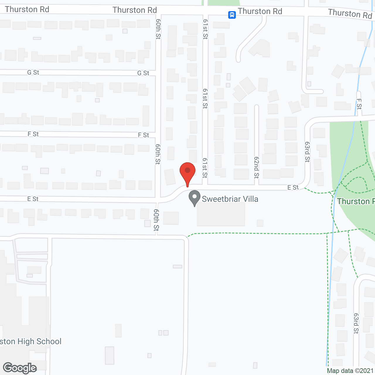 Map of the neighborhood around Sweetbriar Villa