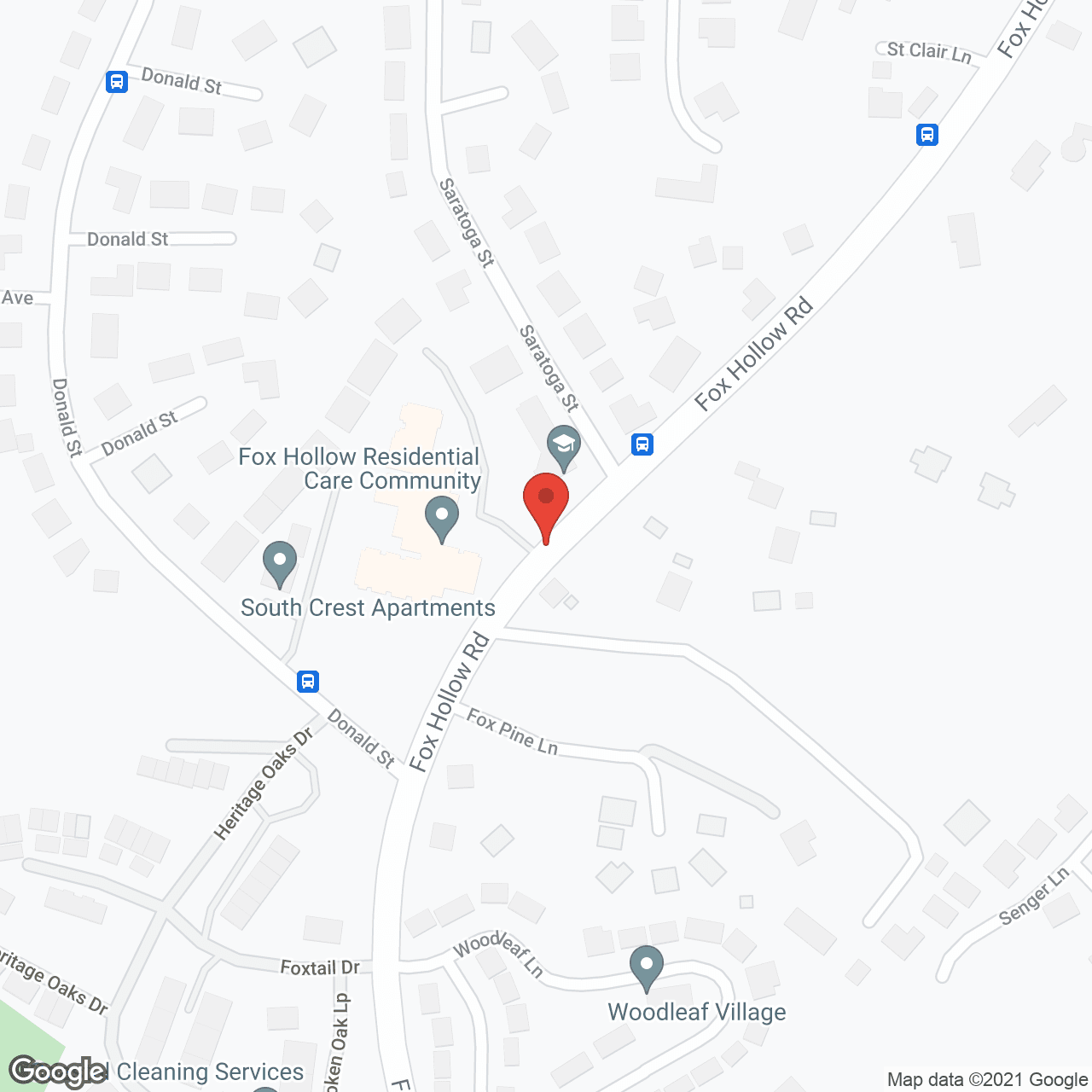 Map of the neighborhood around Fox Hollow Residential Care