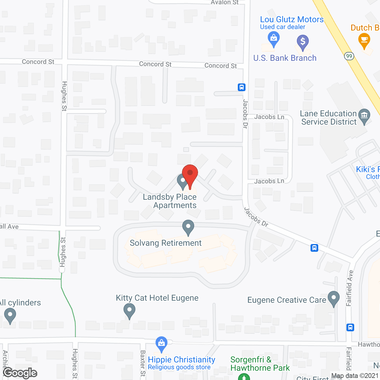 Map of the neighborhood around Landsby Place
