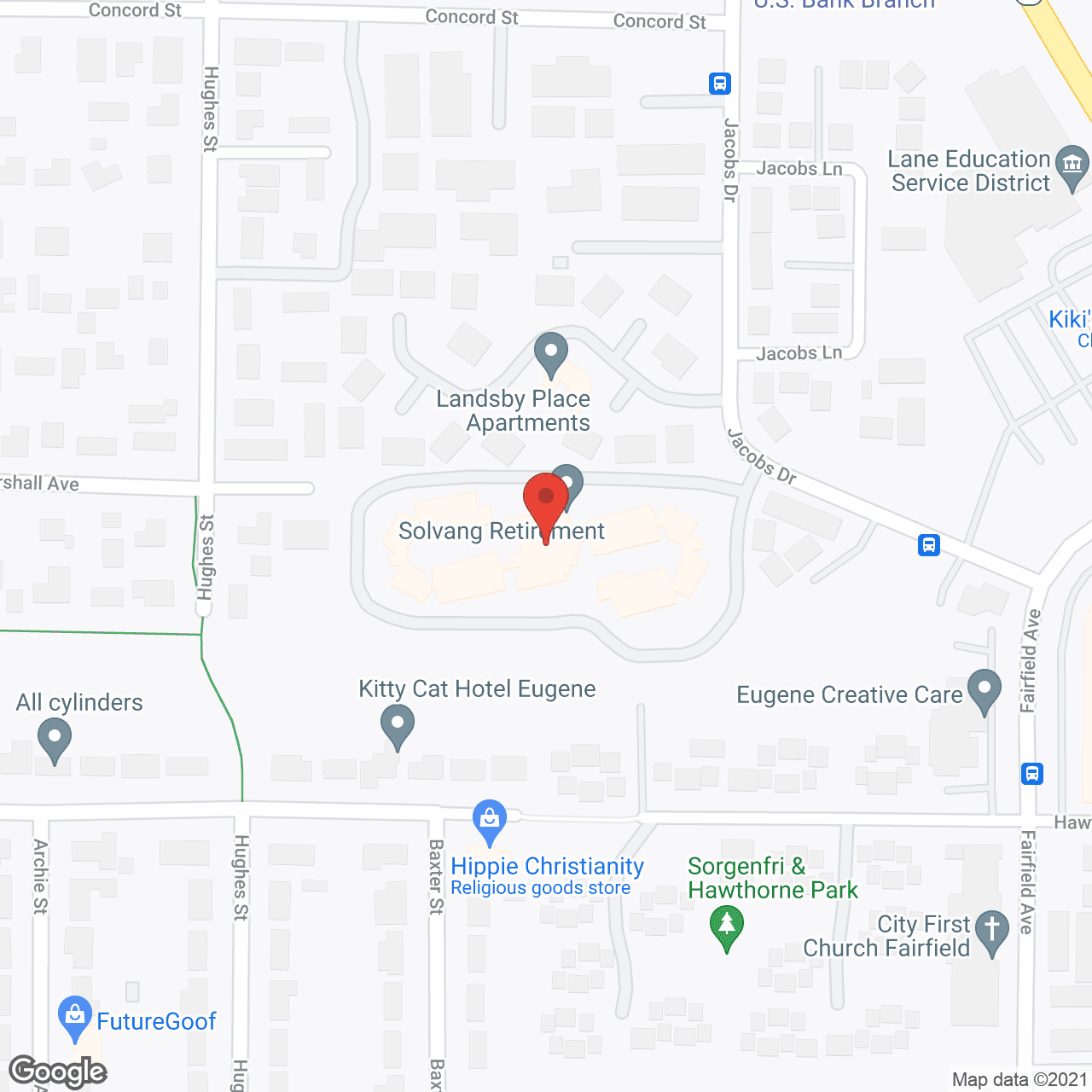 Solvang Retirement in google map