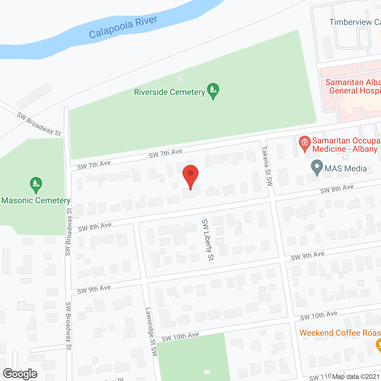 Map of the neighborhood around Hannah House