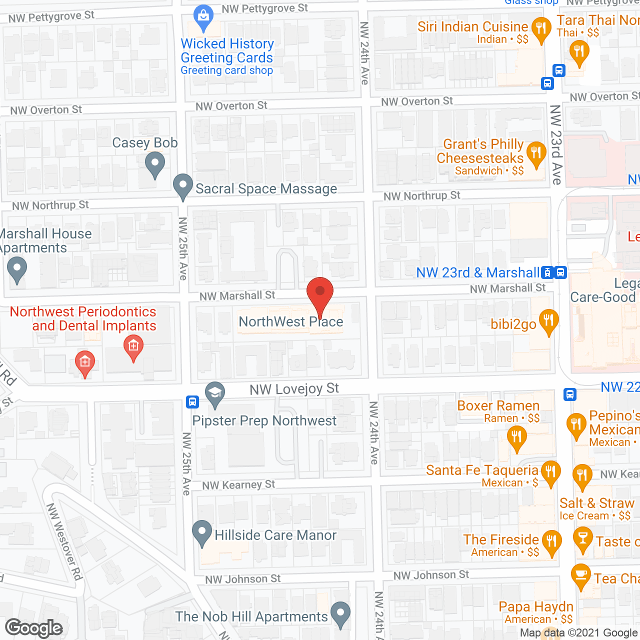 Map of the neighborhood around Northwest Place