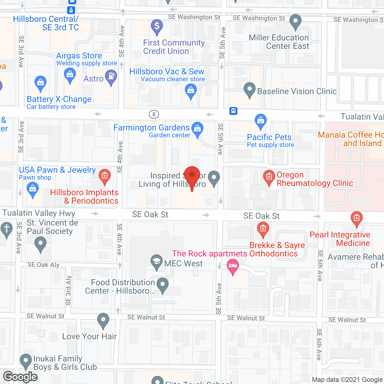 Map of the neighborhood around Volante of Hillsboro