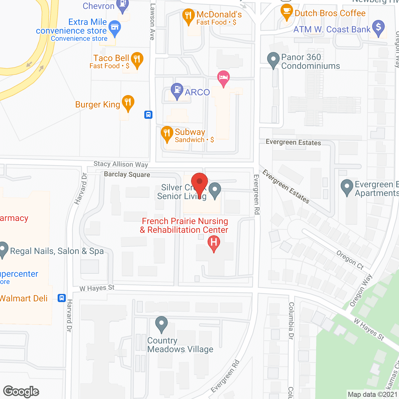 Map of the neighborhood around Silver Creek Senior Living