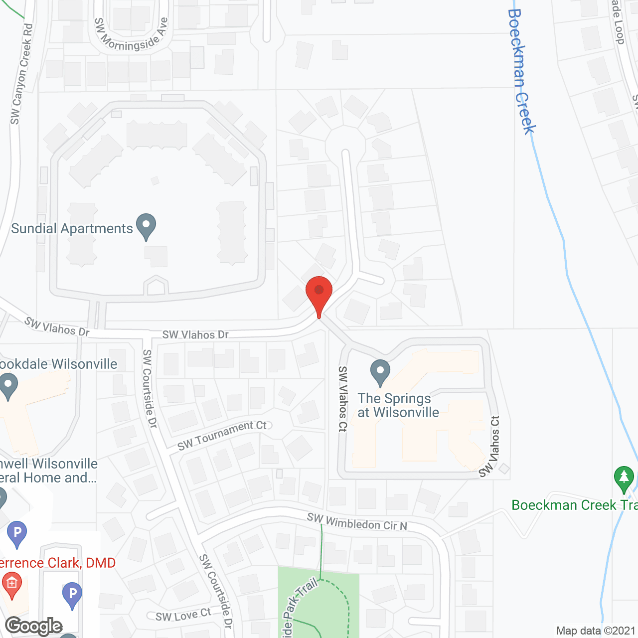 Map of the neighborhood around The Springs at Wilsonville