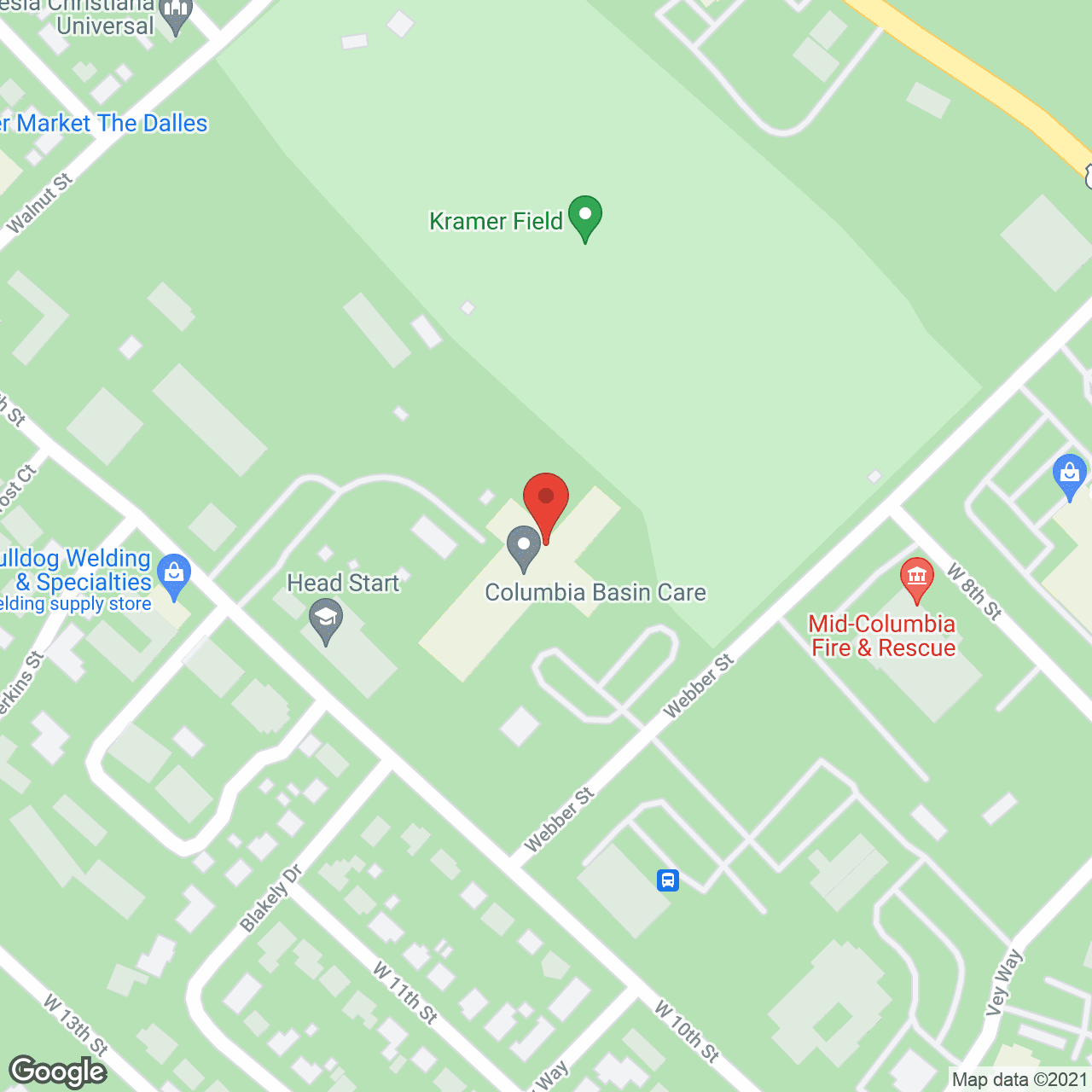 Map of the neighborhood around Columbia Basin Nursing Home