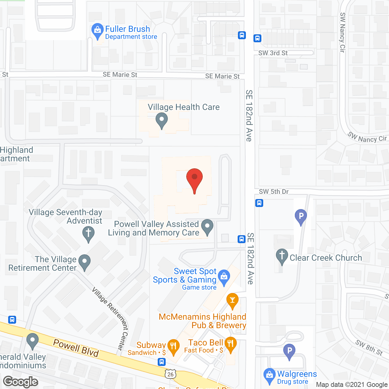 Map of the neighborhood around Powell Valley Assisted Living and Memory Care