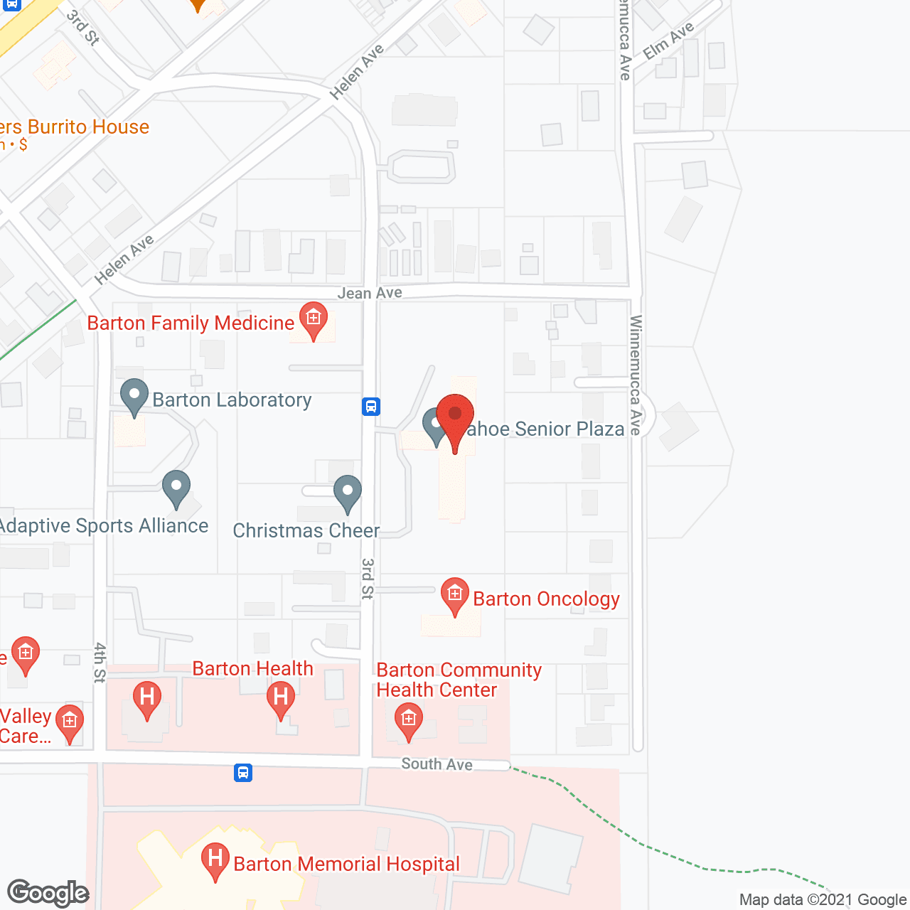 Map of the neighborhood around Tahoe Senior Plaza