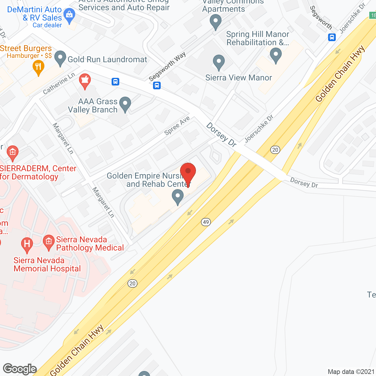 Map of the neighborhood around Golden Empire Convalscent Hosp