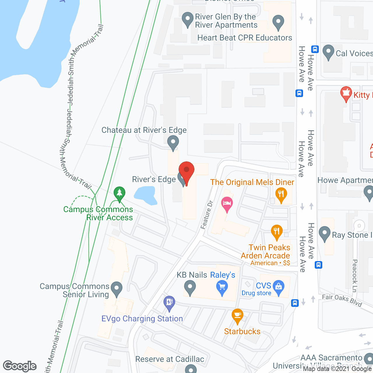 Map of the neighborhood around River's Edge