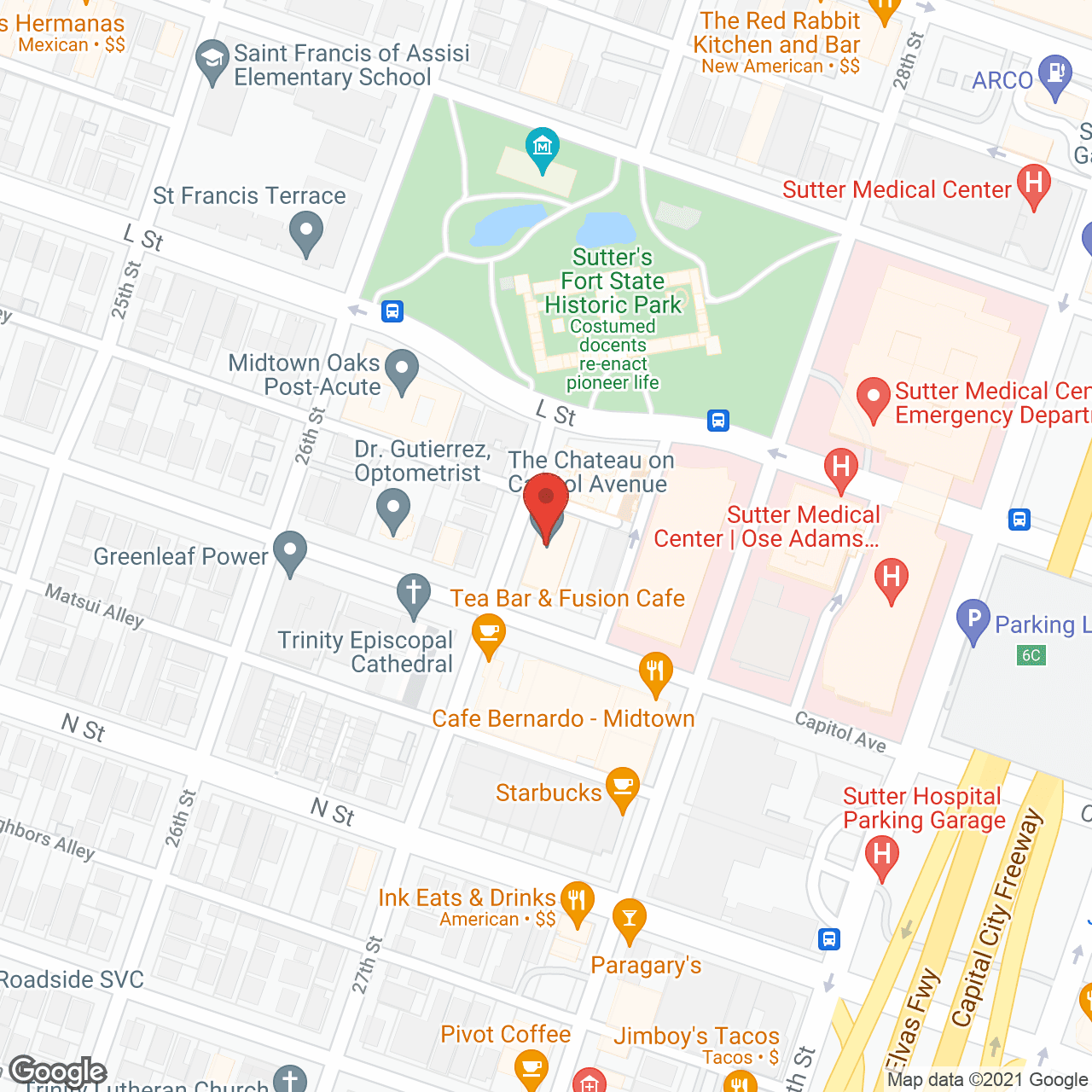 Map of the neighborhood around Chateau On Capitol Avenue