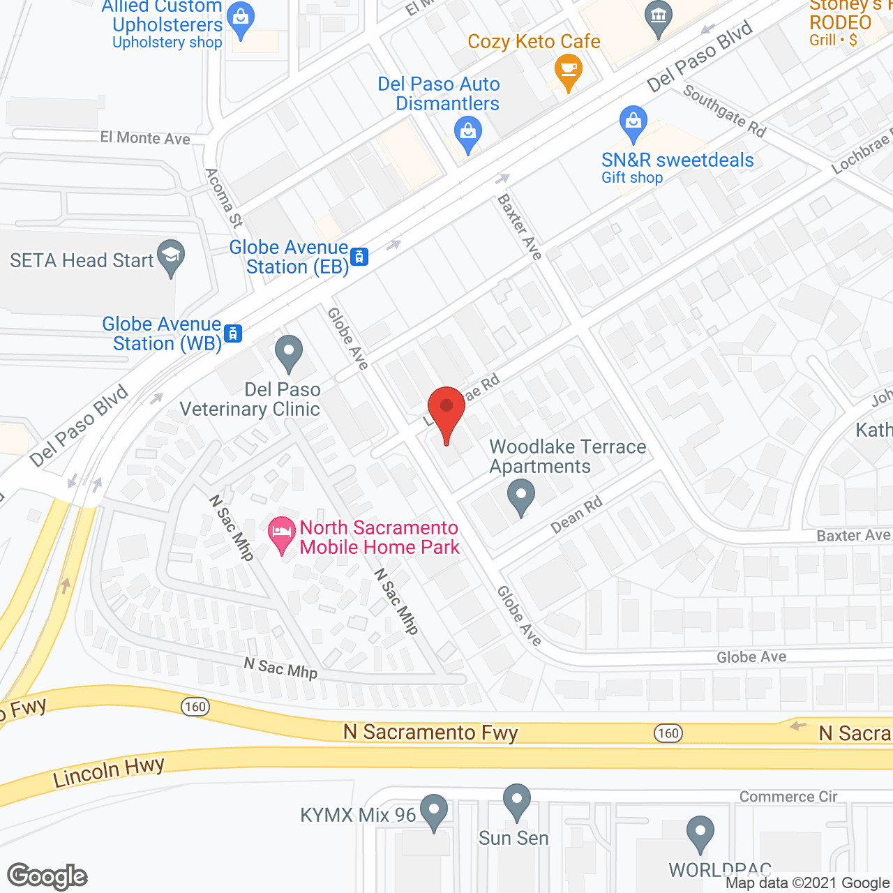 Map of the neighborhood around Woodlake Guest Home