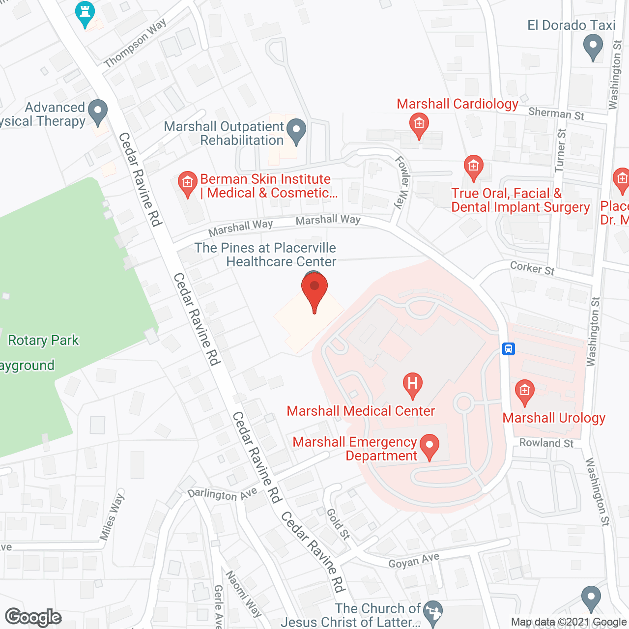 Map of the neighborhood around Pines at Placervillle
