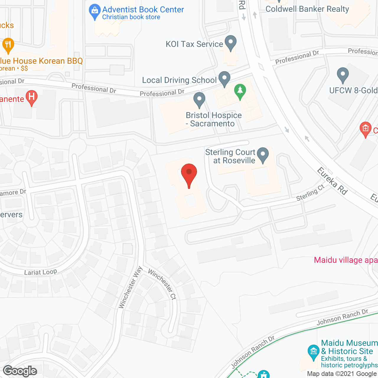 Map of the neighborhood around Summerfield of Roseville Memory Care