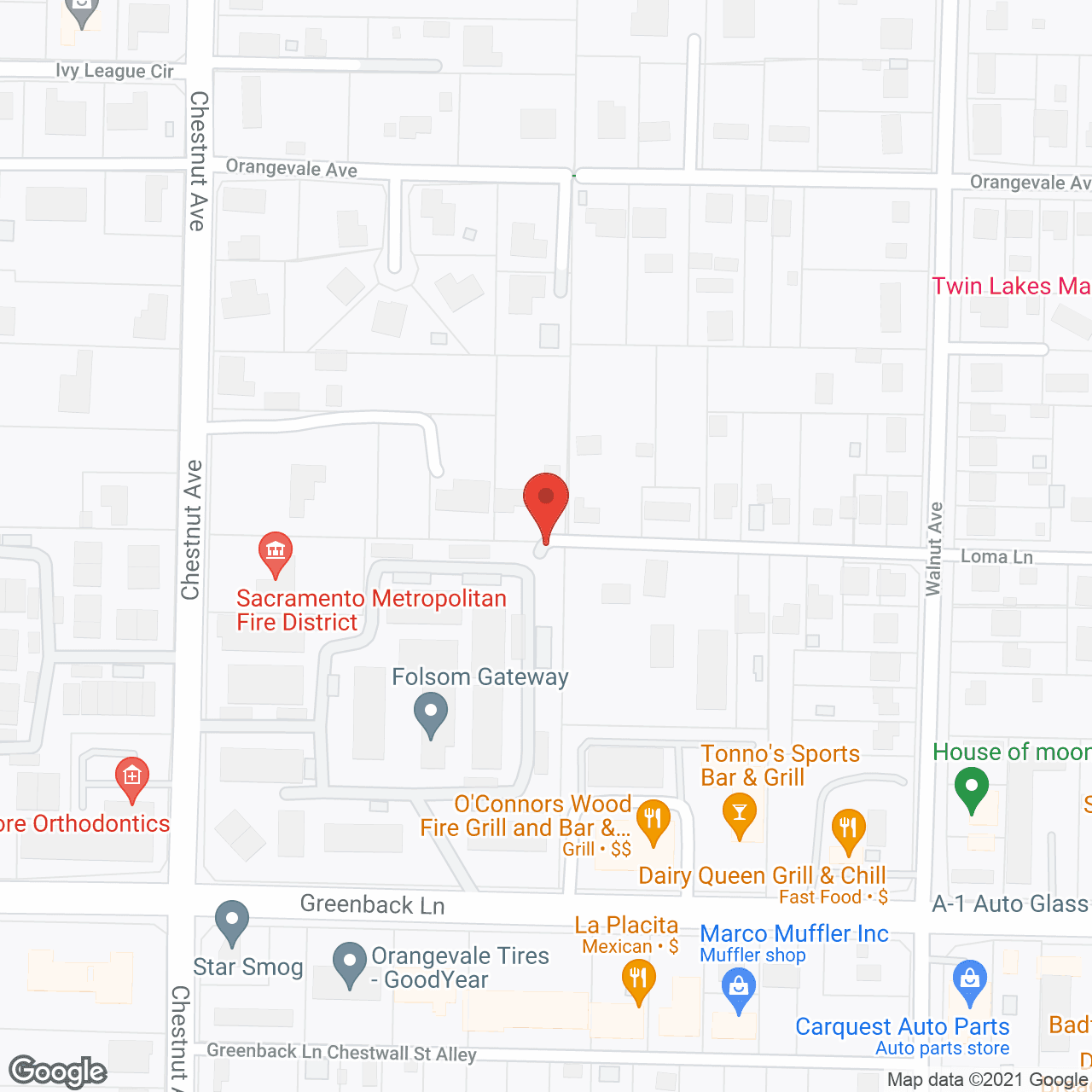 Map of the neighborhood around Grace Home II