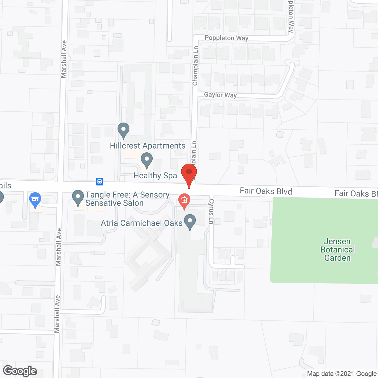 Map of the neighborhood around Atria Carmichael Oaks