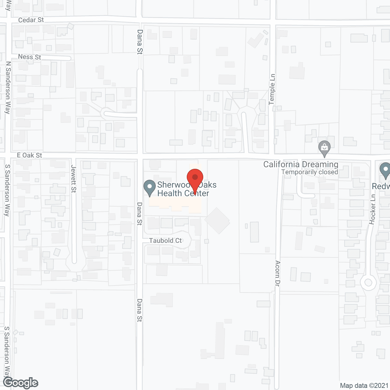 Map of the neighborhood around Sherwood Oaks Health Ctr