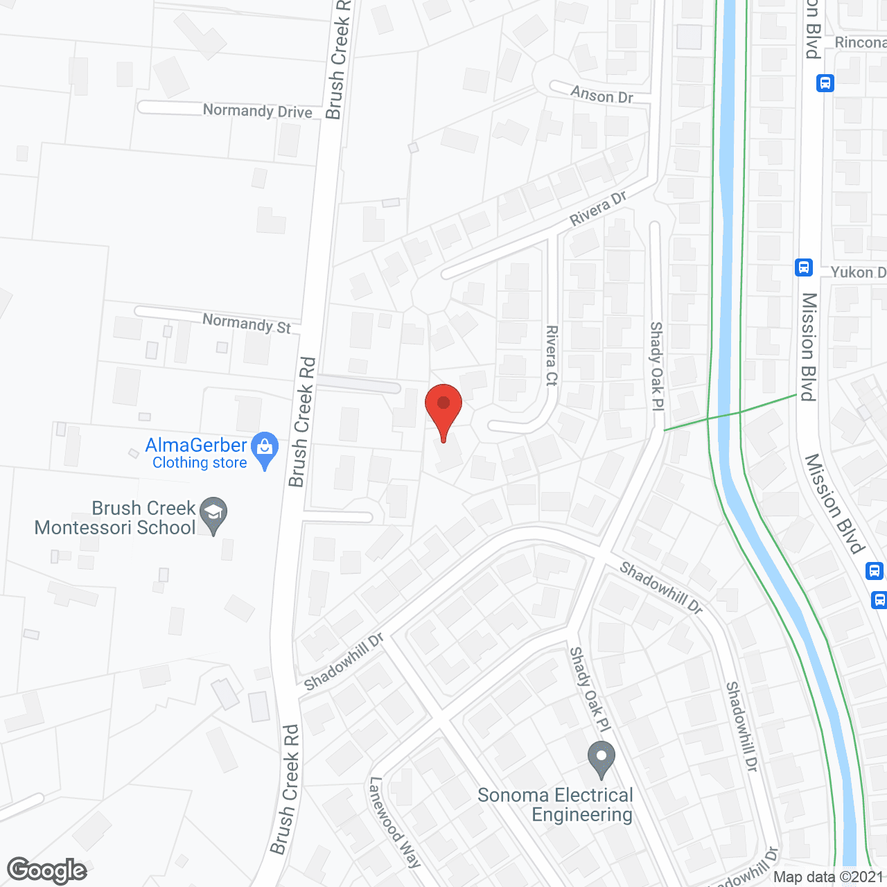 Map of the neighborhood around Rivera Court Guest Home