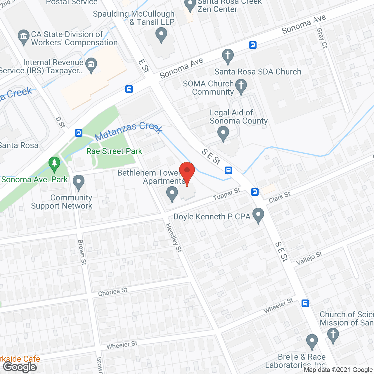 Map of the neighborhood around Bethlehem Towers Inc