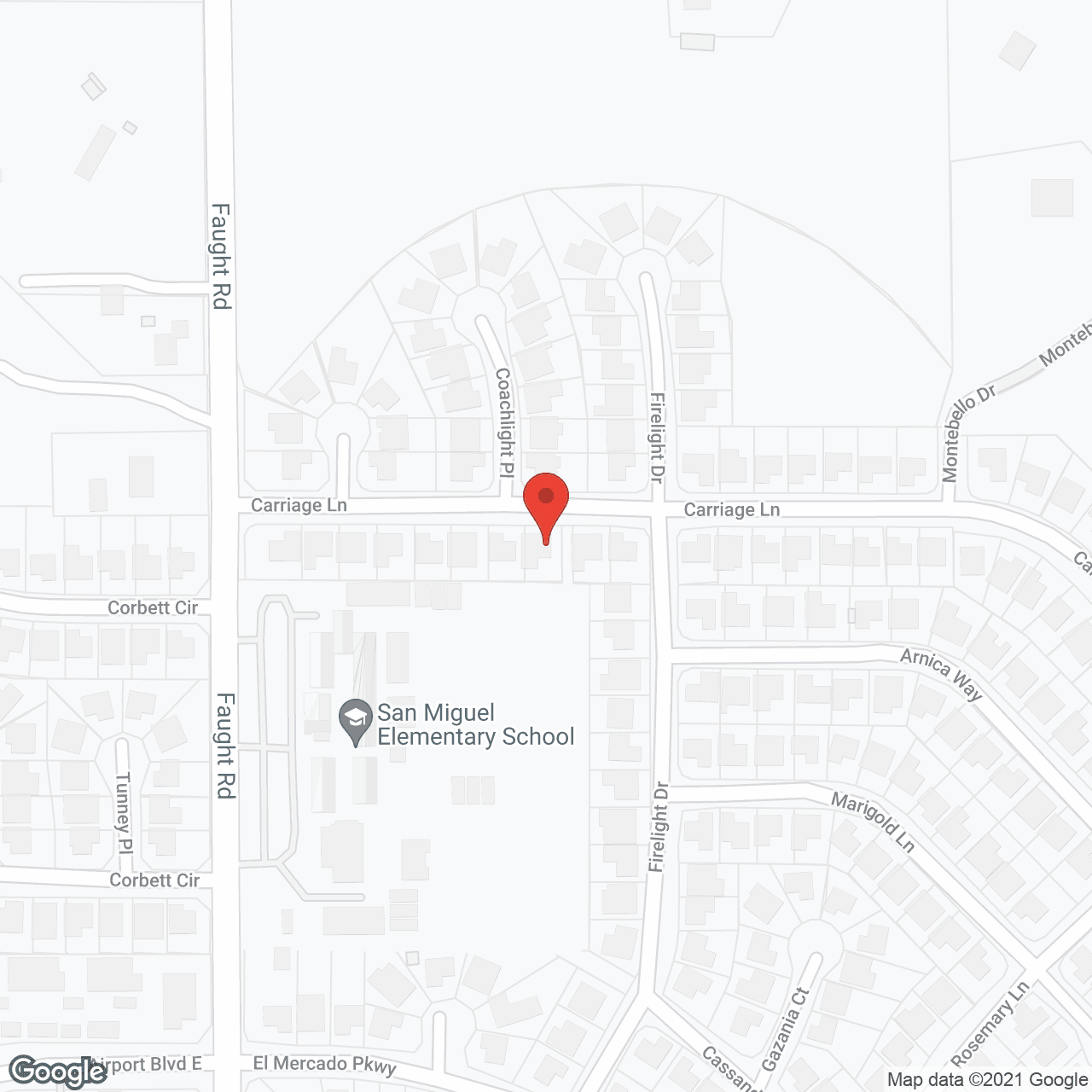Map of the neighborhood around Carriage House