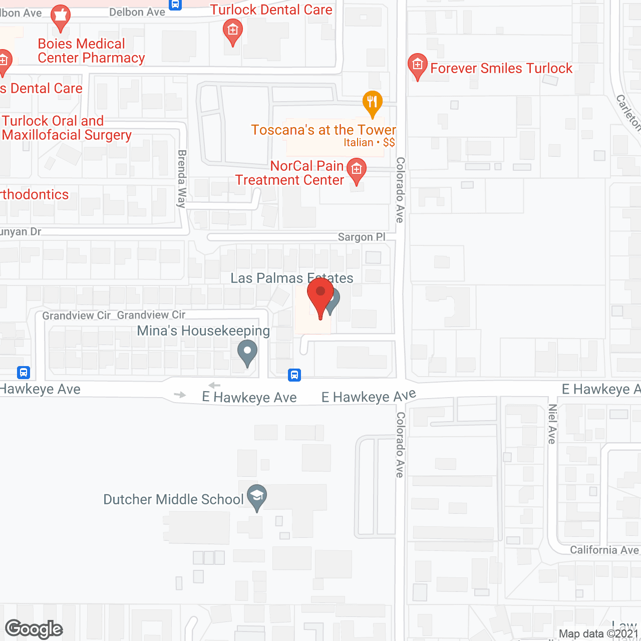 Map of the neighborhood around Las Palmas Estates