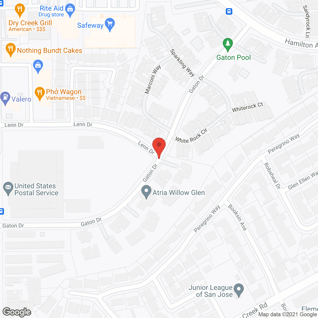 Map of the neighborhood around Atria Willow Glen
