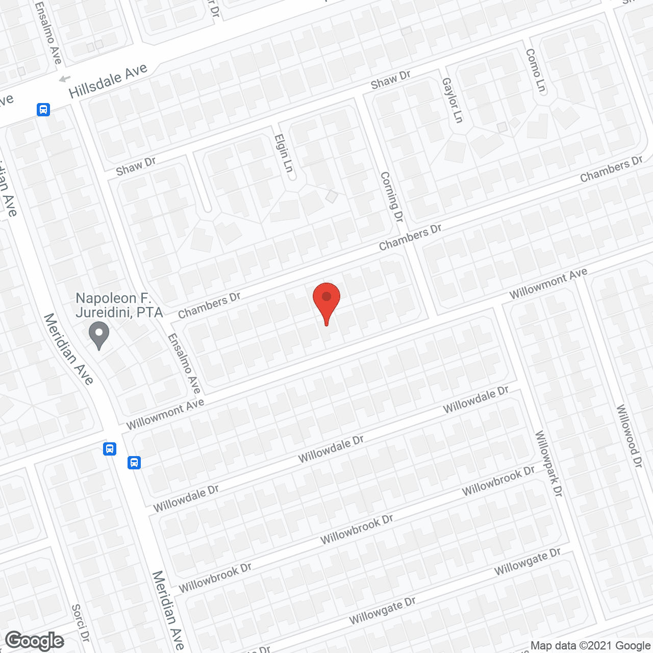 Map of the neighborhood around Bon Homie IV - Willowmont