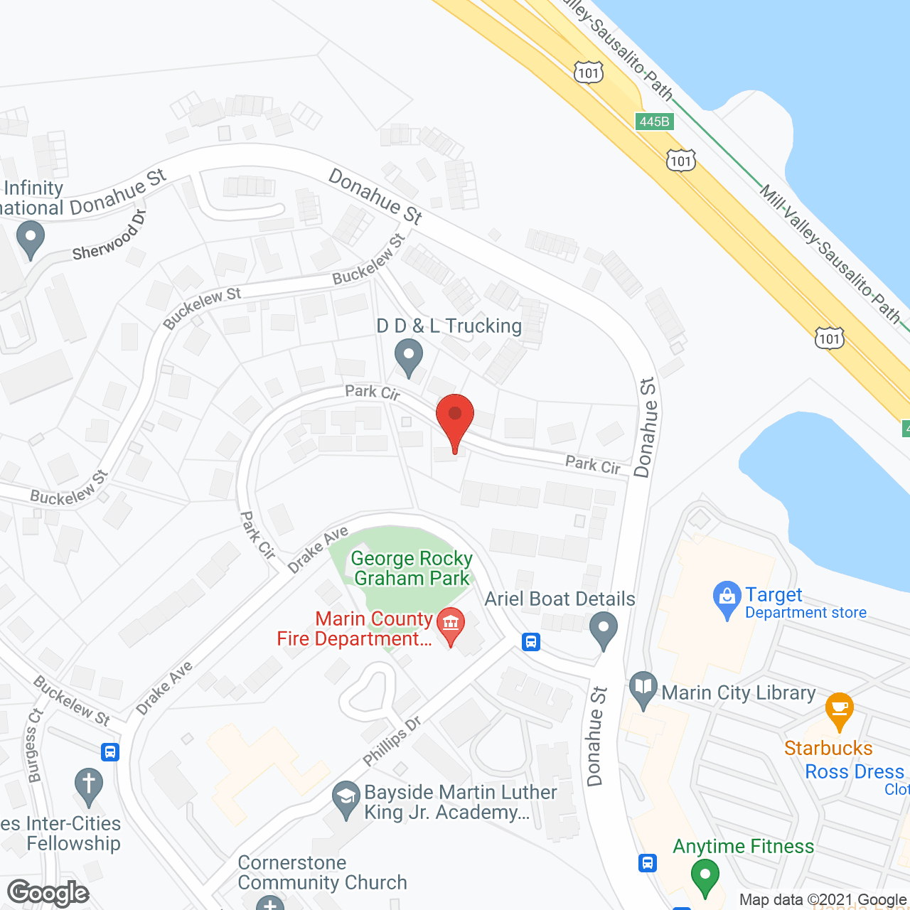 Map of the neighborhood around Mitchell Family Home