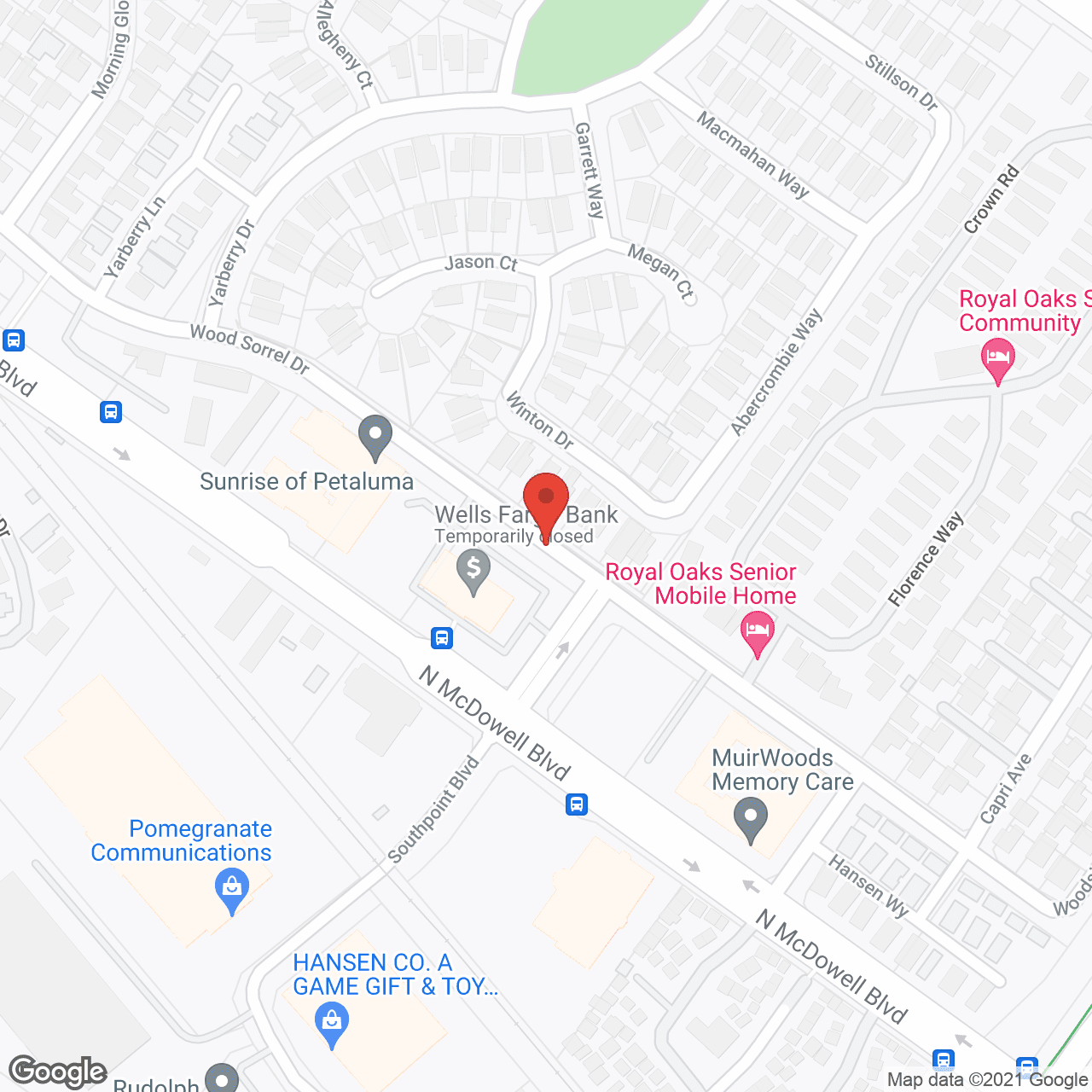 Map of the neighborhood around Windsong of Sonoma