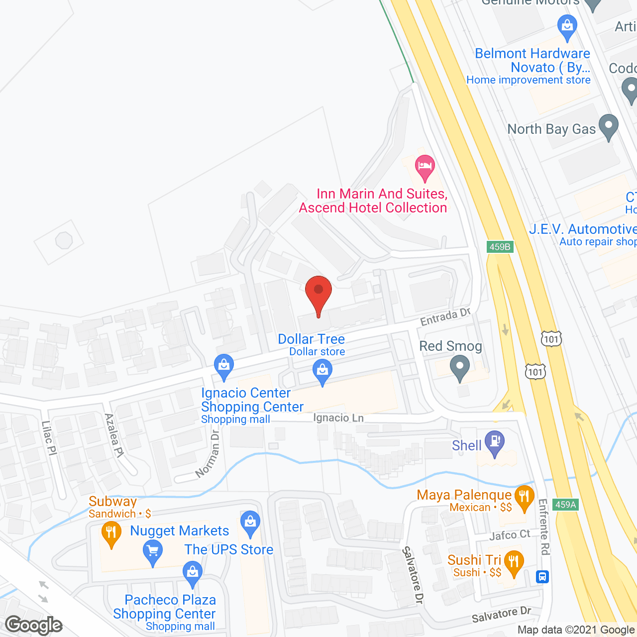 Map of the neighborhood around La Casa Novato Apartments