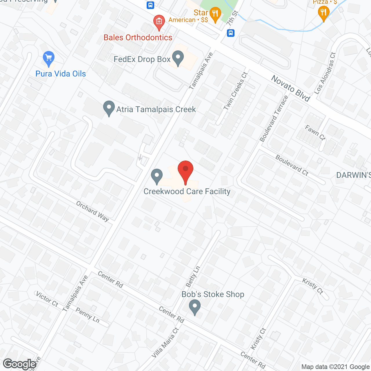 Map of the neighborhood around Creekwood Senior Home