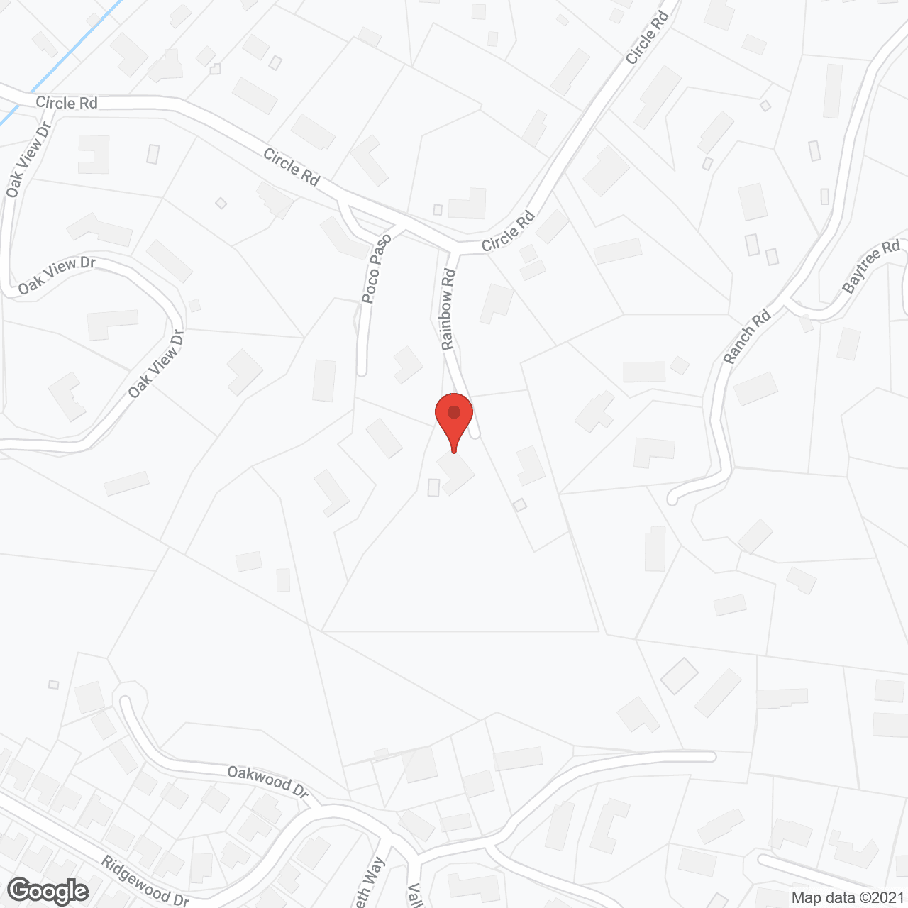 Map of the neighborhood around Rainbow House