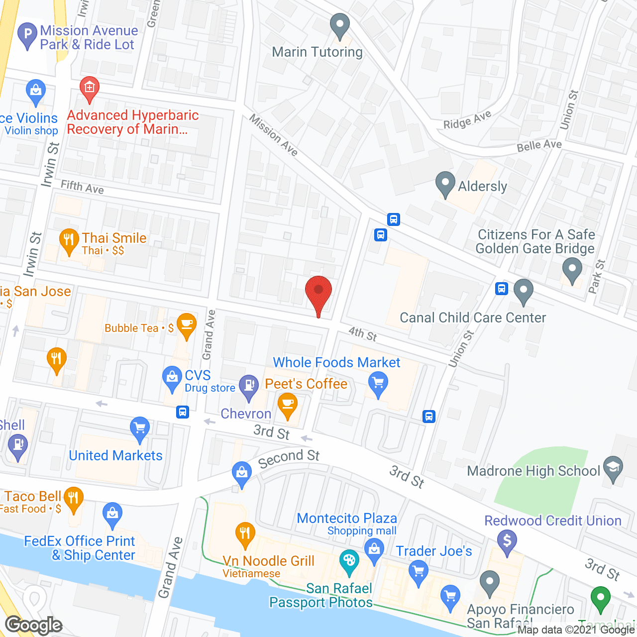 Map of the neighborhood around St Michael's