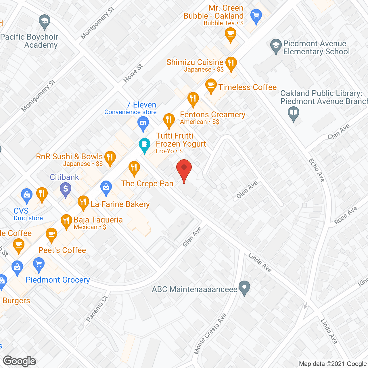 Map of the neighborhood around Linda Glen Apartments