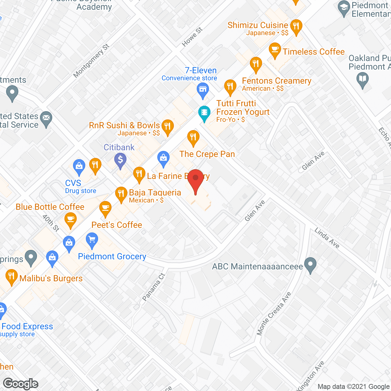 Map of the neighborhood around Piedmont Gardens Skilled Nursing