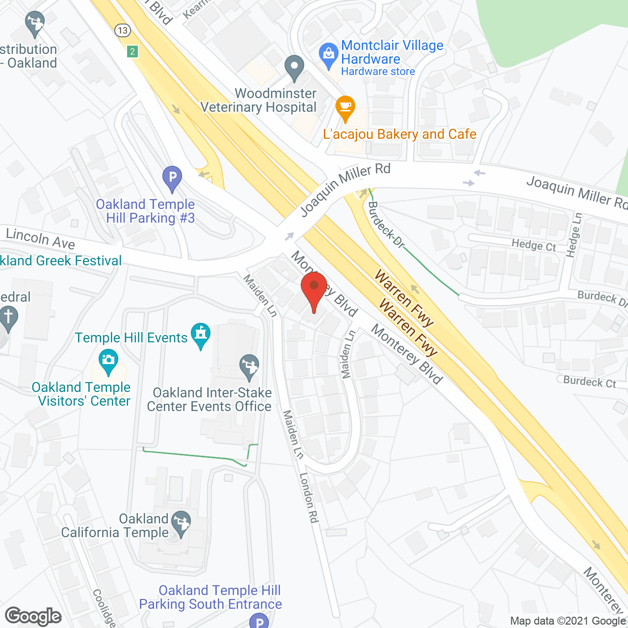 Map of the neighborhood around Charity's Residence