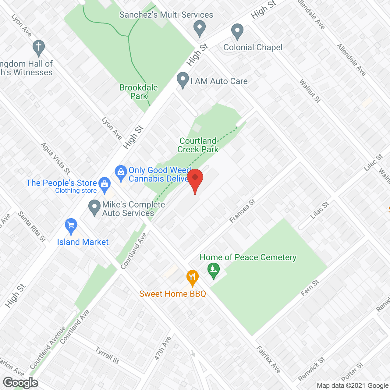 Map of the neighborhood around Evergreen Residential Care Home