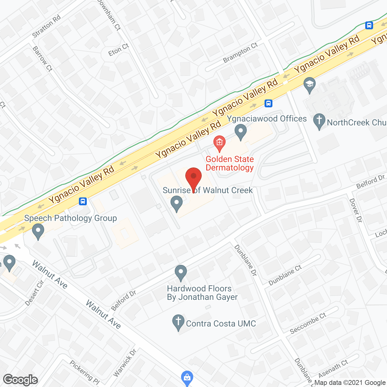 Map of the neighborhood around Ivy Park at Walnut Creek