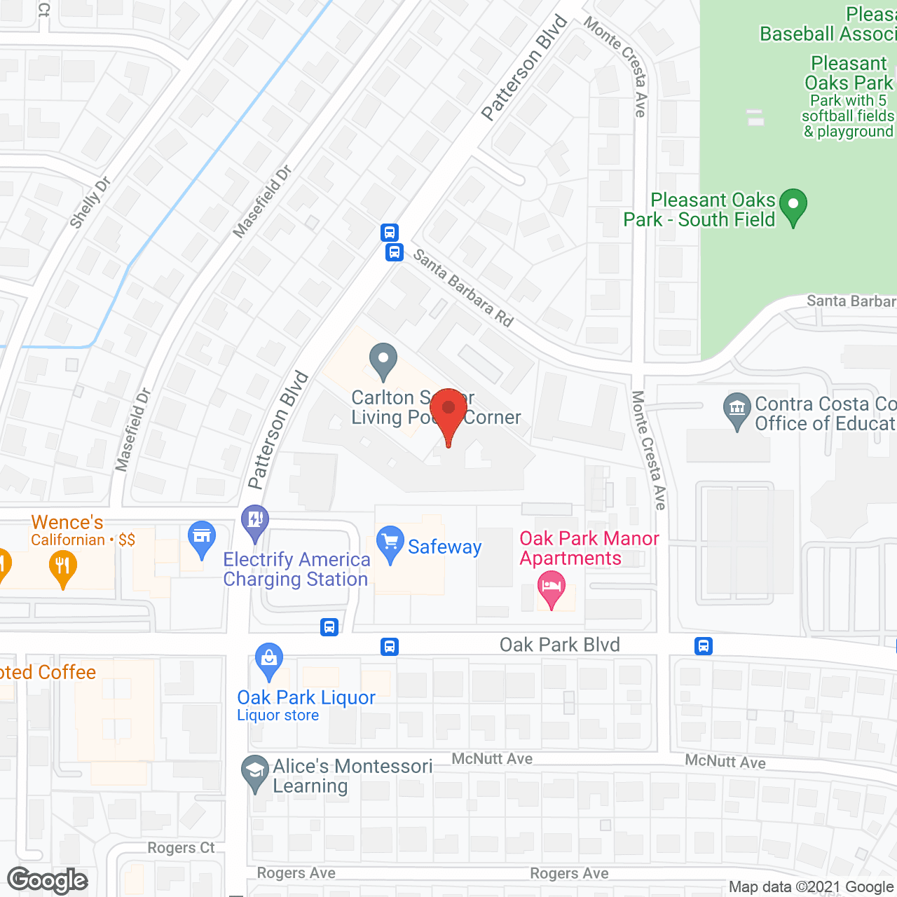 Map of the neighborhood around SunBridge Care Center for Pleasant Hill
