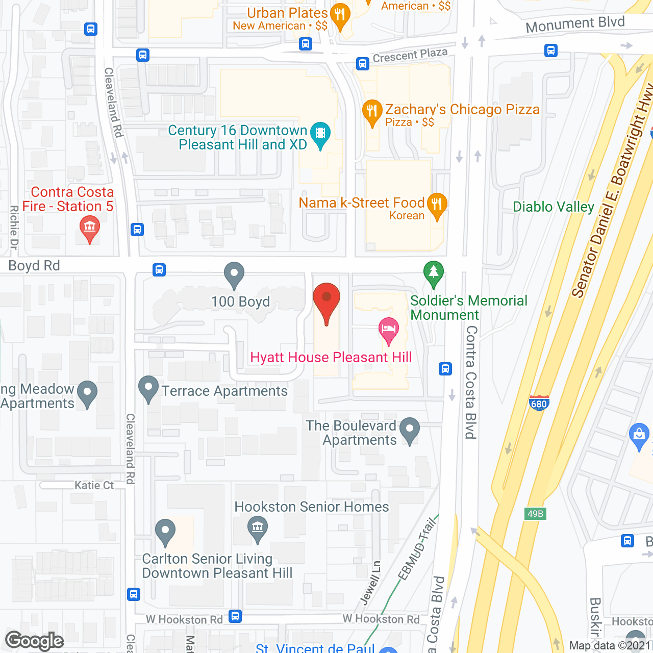Map of the neighborhood around Pleasant Hill Manor