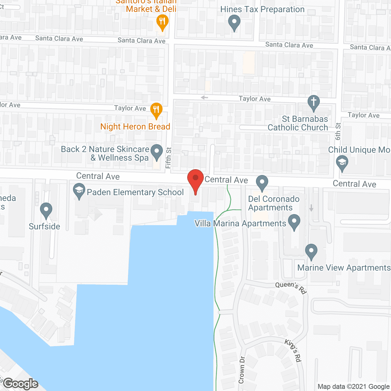 Map of the neighborhood around Bay Harbour Care Home