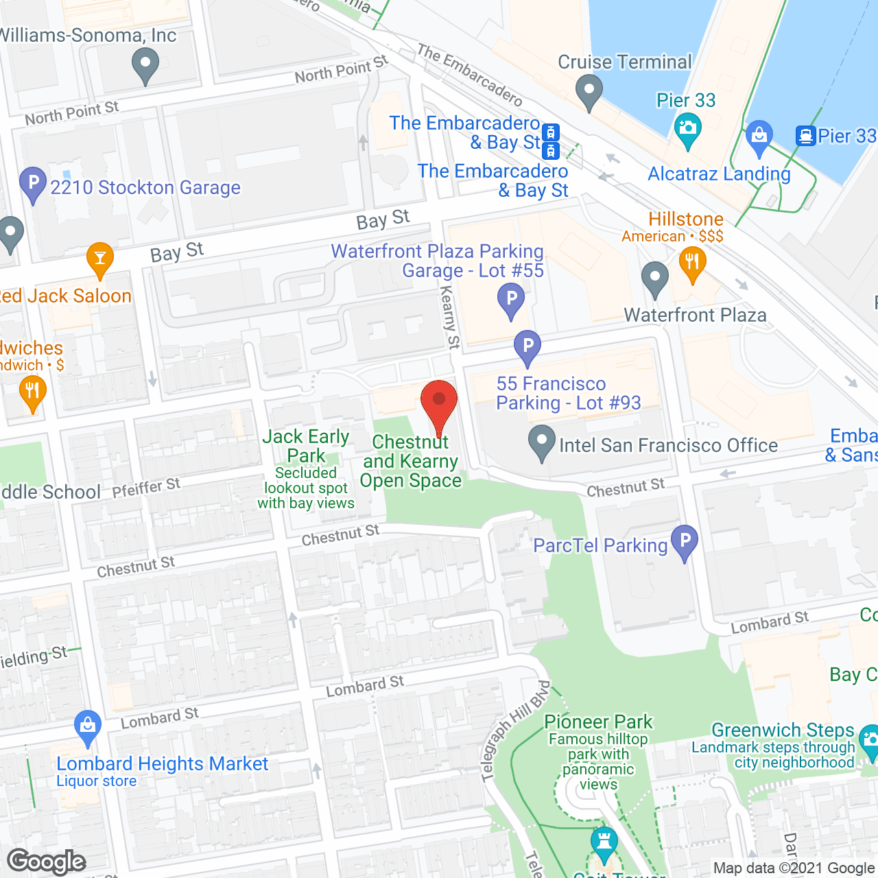Map of the neighborhood around Wharf Plaza Apartments